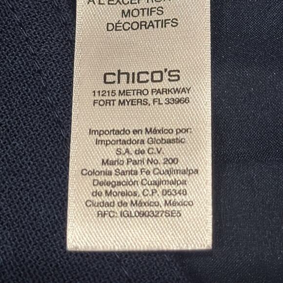 Chico's Women's Military Button Jacket Navy Gold Size XLP/16P - Picture 9 of 10